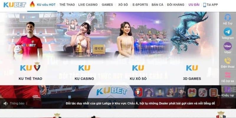 Danh sách các dịch vụ trò chơi trực tuyến trên Kubet